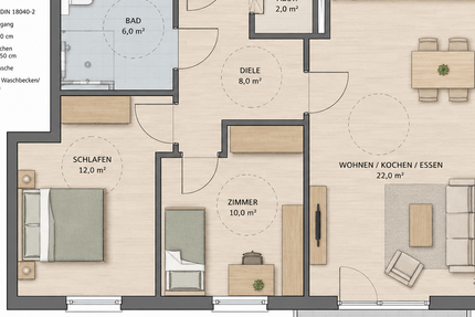 Wohnung Niestetal - 3 Zimmer, 60 m&sup2;, 270.000&euro; | Angebot:26796570
