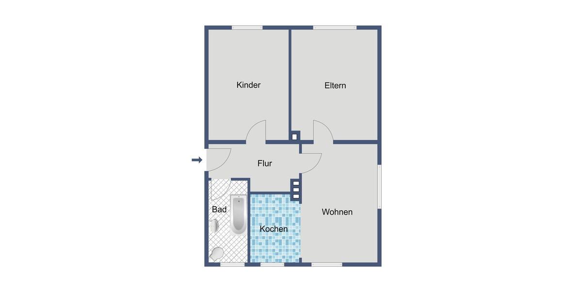 Etagenwohnung Felsberg - 2 Zimmer, 53 m&sup2;, 331&euro; | Angebot:25324731