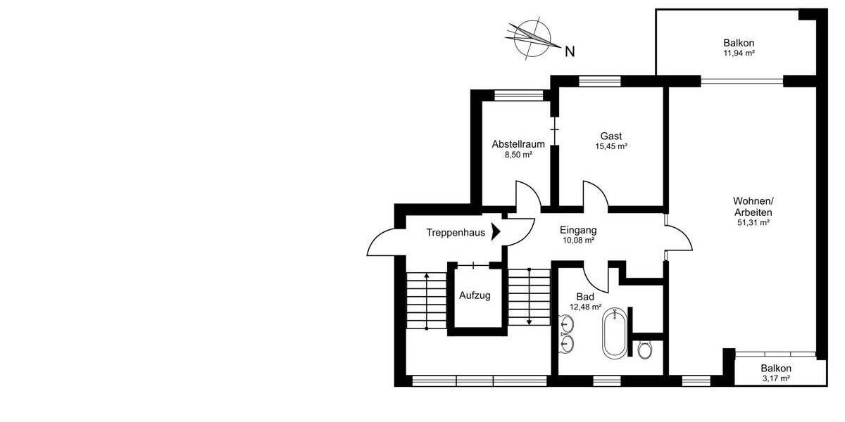 Etagenwohnung Kassel Bad Wilhelmshöhe - 3 Zimmer, 102 m&sup2;, 460.000&euro; | Angebot:26359113