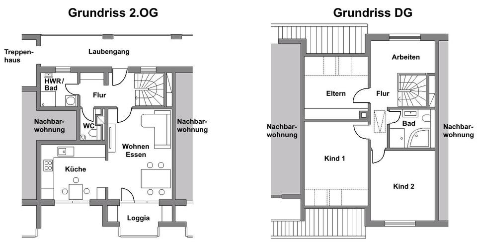 Maisonettenwohnung Kassel Philippinenhof-Warteberg - 4 Zimmer, 105 m&sup2;, 320.000&euro; | Angebot:25171046
