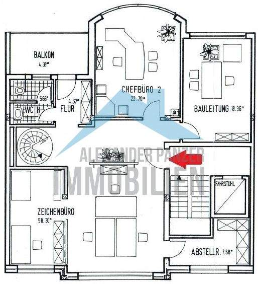 Gepflegte Büroetage mit Balkon nähe DEZ! zimmer
