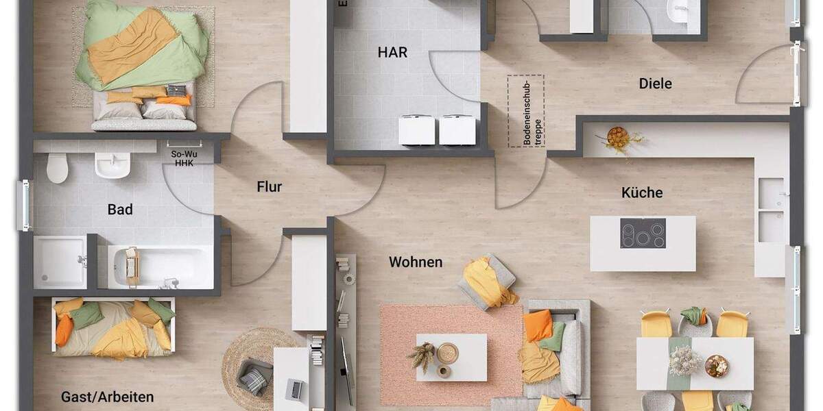 Bungalow Ahnatal Heckershausen - 5 Zimmer, 109 m&sup2;, 380.890&euro; | Angebot:25821413