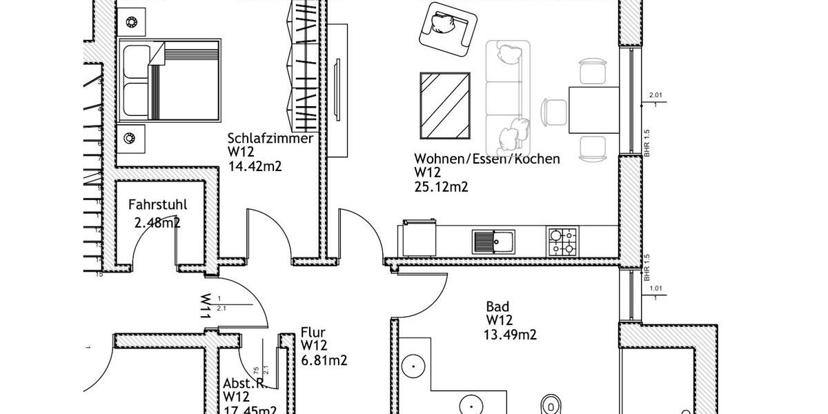 Etagenwohnung Hessisch Lichtenau - 2 Zimmer, 62 m&sup2;, 700&euro; | Angebot:26088578
