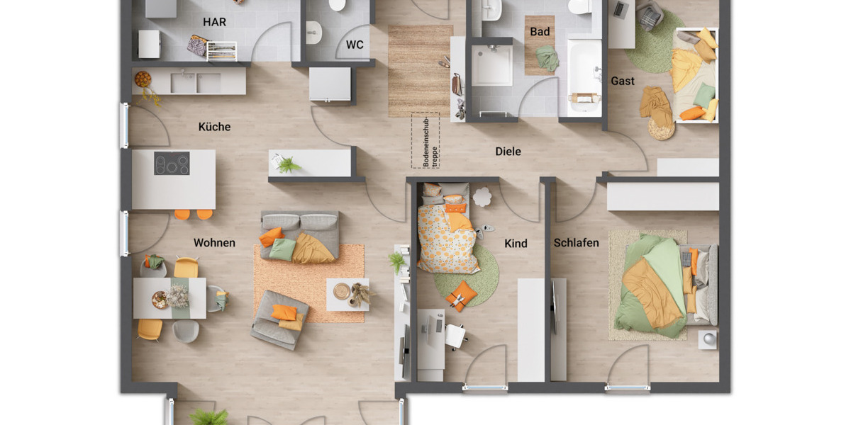 Bungalow Ahnatal Heckershausen - 5 Zimmer, 109 m&sup2;, 380.890&euro; | Angebot:25821413