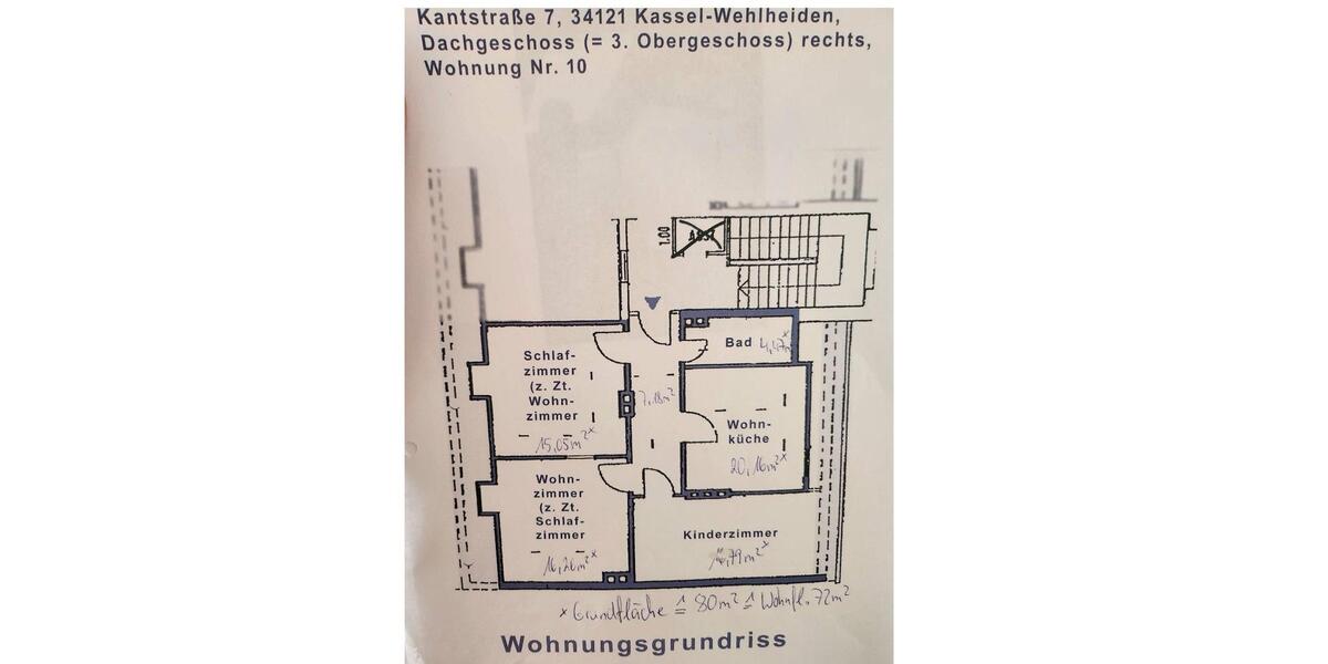 Dachgeschoßwohnung Kassel Nordshausen - 3 Zimmer, 72 m&sup2;, 900&euro; | Angebot:26593163
