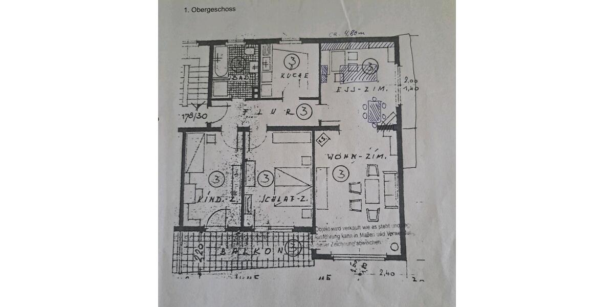 Etagenwohnung Kassel Nordshausen - 4 Zimmer, 112 m&sup2;, 269.000&euro; | Angebot:26868820