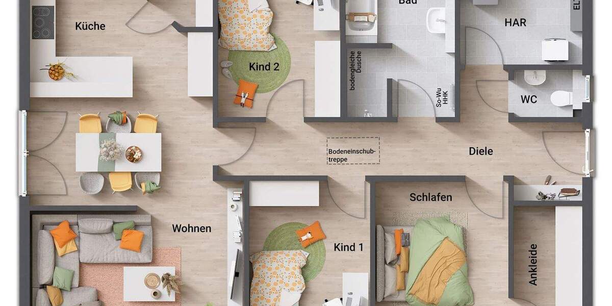 Bungalow Ahnatal Heckershausen - 5 Zimmer, 109 m&sup2;, 380.890&euro; | Angebot:25821413