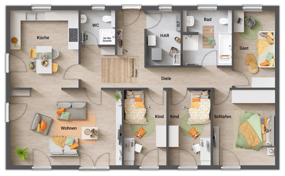 Bungalow Hessisch Lichtenau - 5 Zimmer, 131 m&sup2;, 266.290&euro; | Angebot:8815983