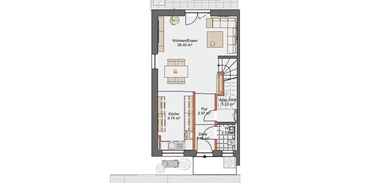 Reihenendhaus Fuldatal Ihringshausen - 6 Zimmer, 140 m&sup2;, 1.850&euro; | Angebot:25117811