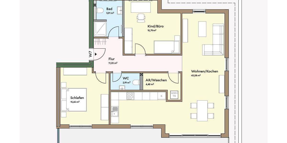 Etagenwohnung Kassel / Wolfsanger Wolfsanger/Hasenhecke - 3 Zimmer, 115 m&sup2;, 634.370&euro; | Angebot:26908651