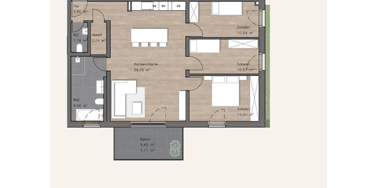 Etagenwohnung Kassel Südstadt - 4 Zimmer, 96 m&sup2;, 395.000&euro; | Angebot:26918388