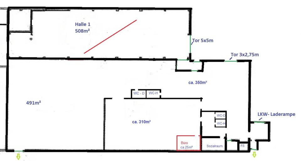 Gewerbefläche Produktion Halle Lagerfläche Büro zimmer
