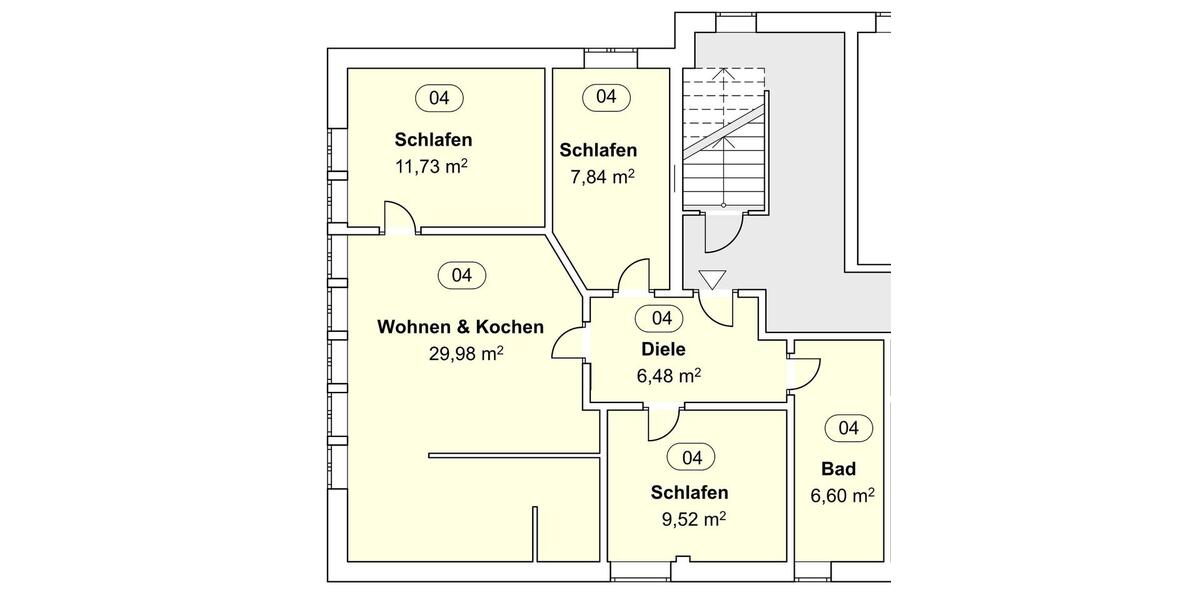 Etagenwohnung Felsberg - 4 Zimmer, 71 m&sup2;, 595&euro; | Angebot:25824537