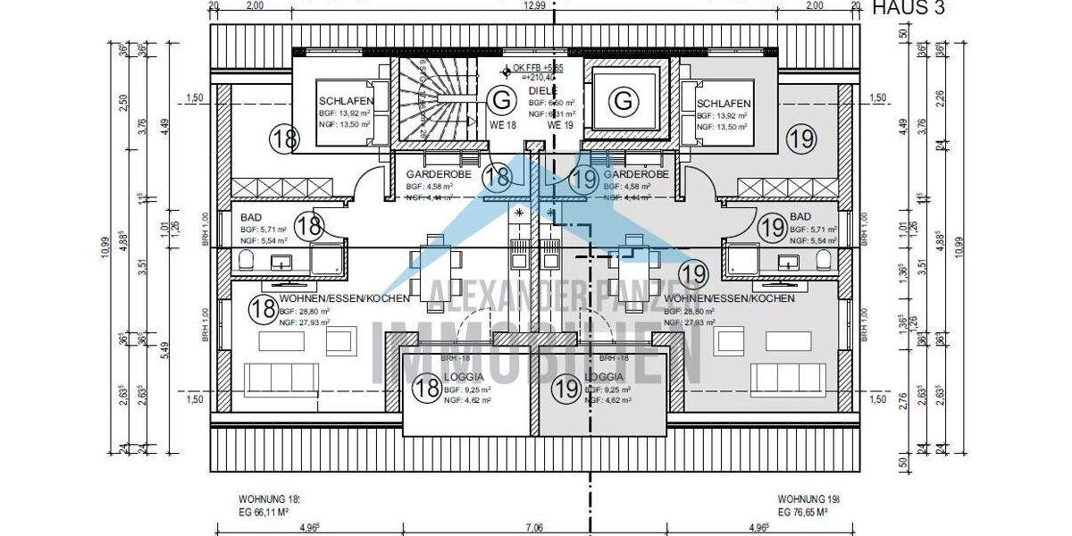 Etagenwohnung Kaufungen / Oberkaufungen Oberkaufungen - 2 Zimmer, 56 m&sup2;, 264.000&euro; | Angebot:24878410