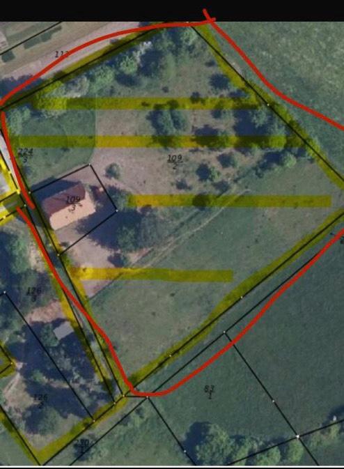 Koppel Weide mit sanierungsbedürftigem Landhaus