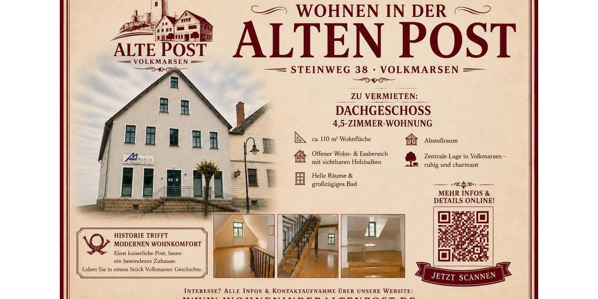 Maisonettenwohnung Volkmarsen - 4 Zimmer, 110 m&sup2;, 550&euro; | Angebot:26587170