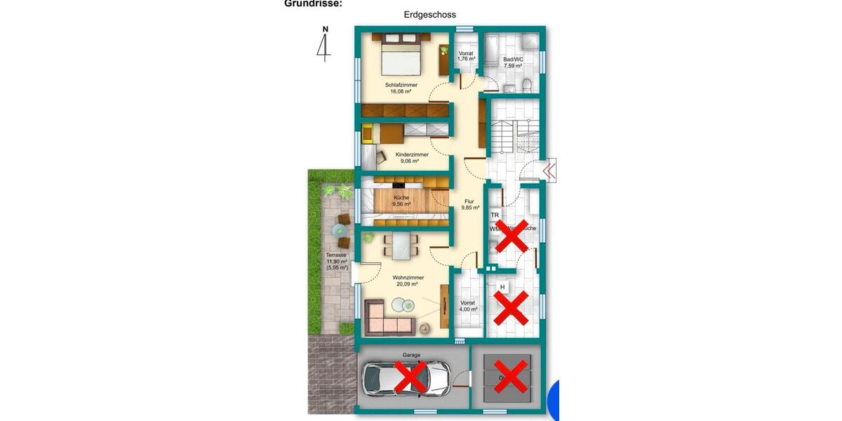 Erdgeschoßwohnung Melsungen - 3 Zimmer, 85 m&sup2;, 1.450&euro; | Angebot:20682847