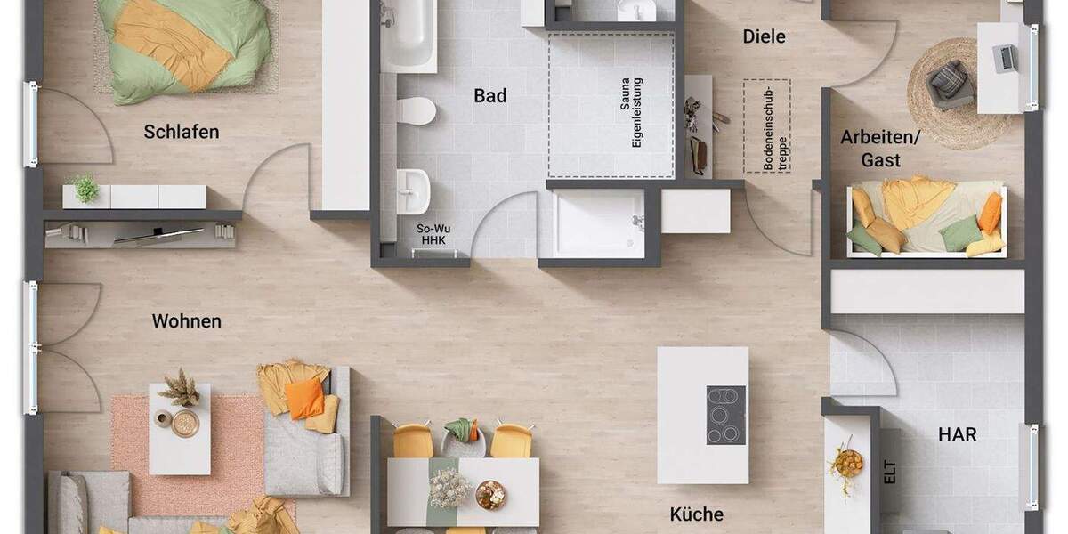 Bungalow Ahnatal Heckershausen - 5 Zimmer, 109 m&sup2;, 380.890&euro; | Angebot:25821413