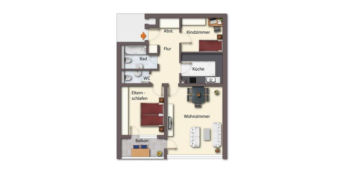 Barrierefreie geräumige 3-Zimmer Wohnung in MFH in HombergEfze 3 zimmer