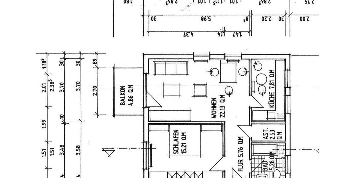 Etagenwohnung Kassel Kirchditmold - 2 Zimmer, 60 m&sup2;, 600&euro; | Angebot:26234399