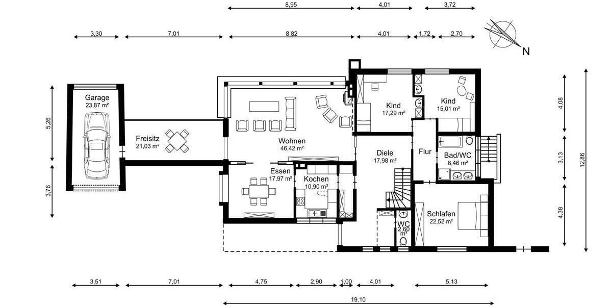 Bad Wilhelmshöhe: Großzügiger Bungalow am Bergpark 6 zimmer