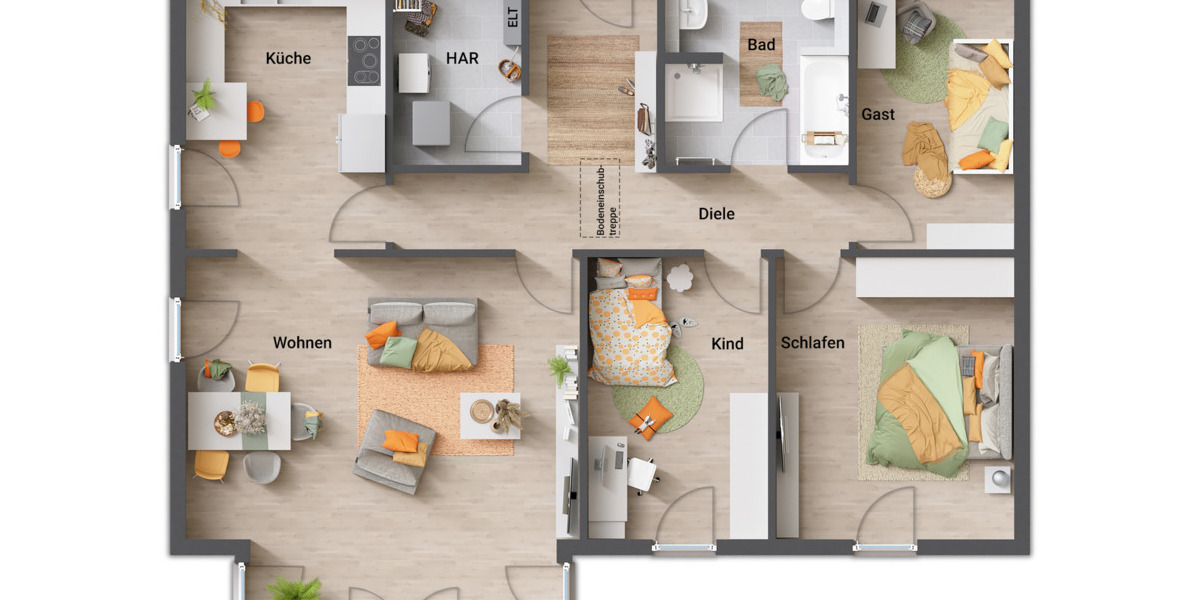 Bungalow Ahnatal Heckershausen - 5 Zimmer, 109 m&sup2;, 380.890&euro; | Angebot:25821413