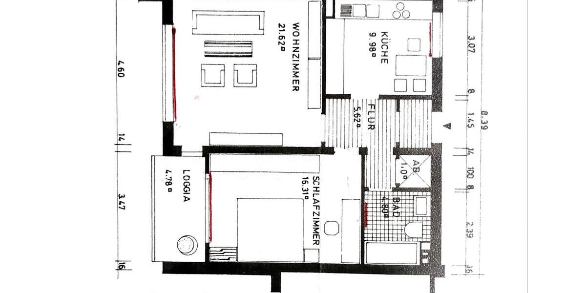 Kassel - Niederzwehren ( Wohnung mit Fernblick ) 2 zimmer