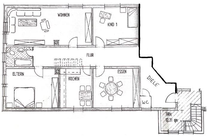 Etagenwohnung Naumburg - 4 Zimmer, 133 m&sup2;, 800&euro; | Angebot:26068054