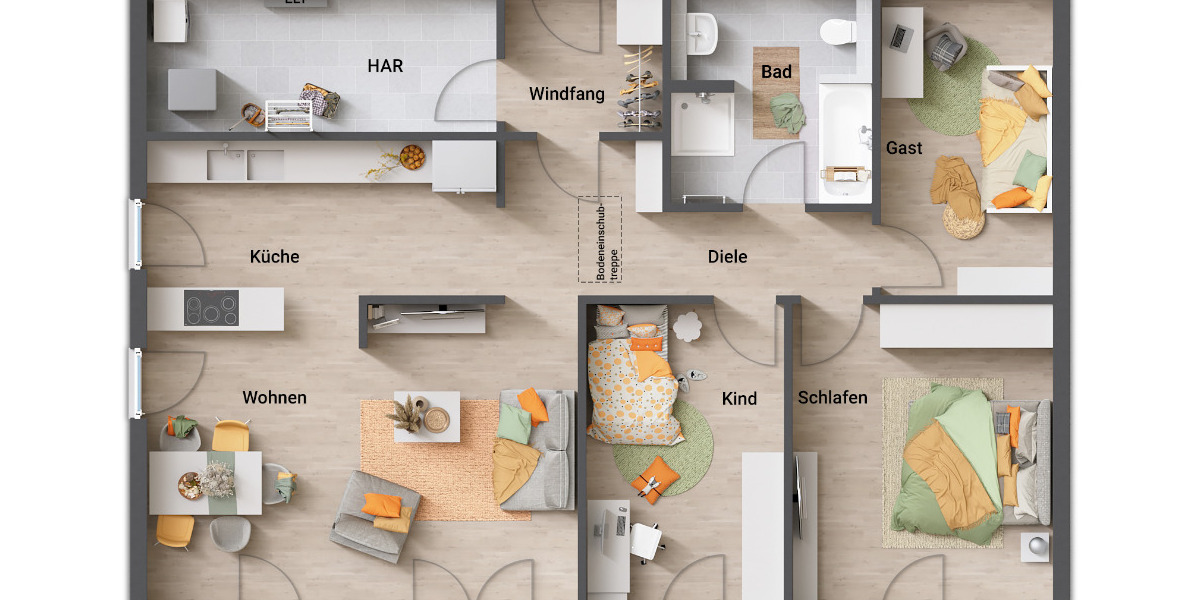 Bungalow Fuldatal Simmershausen - 5 Zimmer, 108 m&sup2;, 231.890&euro; | Angebot:25700406