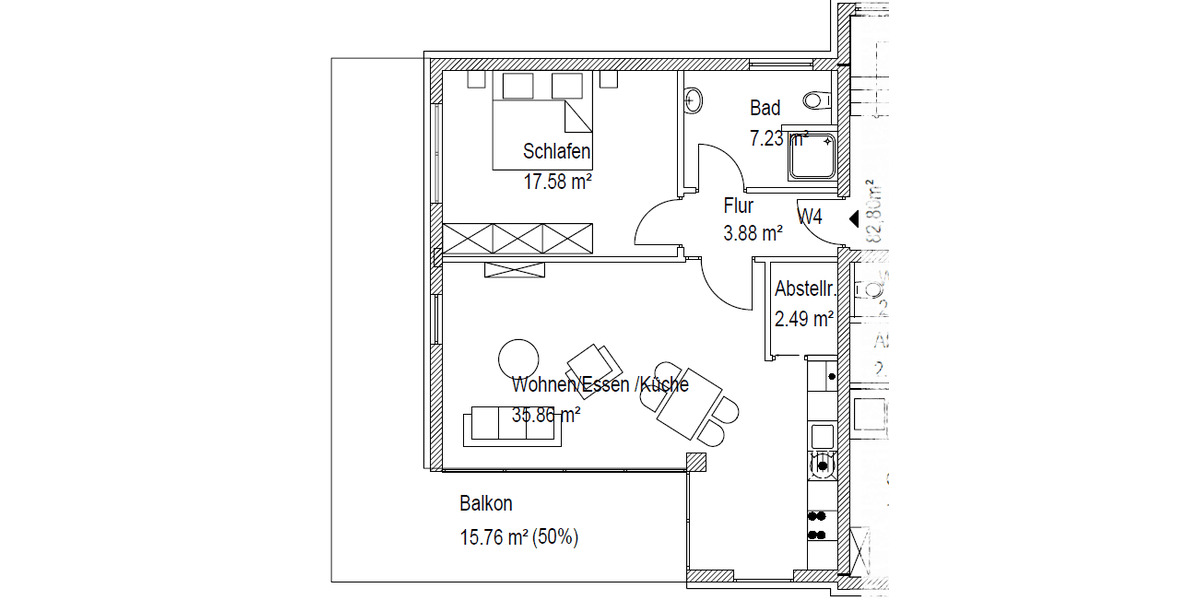 Etagenwohnung Kassel Harleshausen - 2 Zimmer, 82 m&sup2;, 399.000&euro; | Angebot:26797593