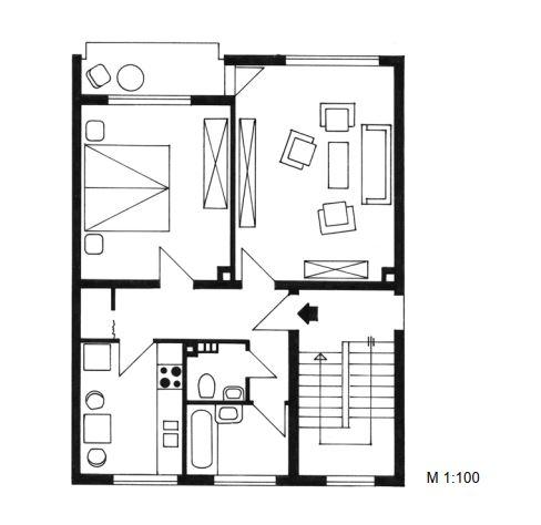 Etagenwohnung Melsungen - 2 Zimmer, 54 m&sup2;, 410&euro; | Angebot:26366712