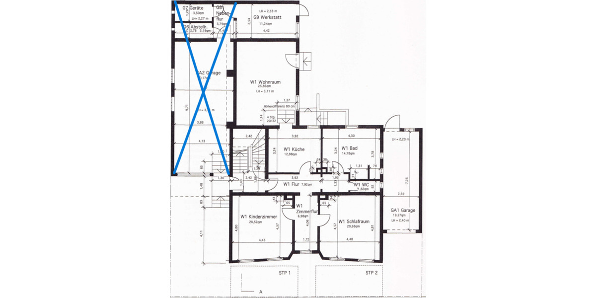Hochparterrewohnung mit großem Garten 3 zimmer
