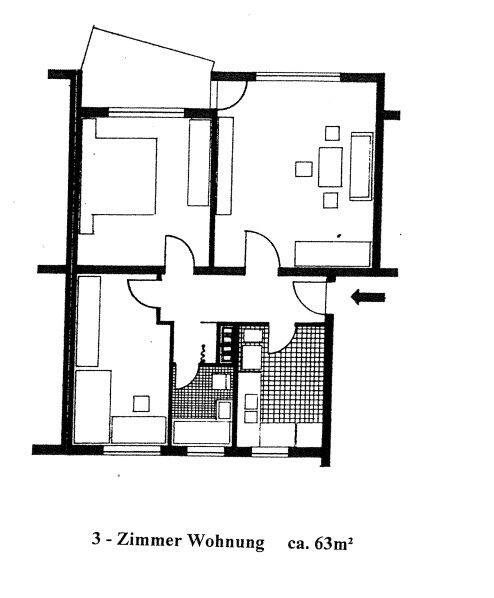 Etagenwohnung Kassel Süsterfeld/Helleböhn - 3 Zimmer, 63 m&sup2;, 535&euro; | Angebot:26842980