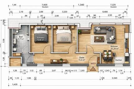 WG-Zimmer in kernsaniertem KfW-75 Haus – 100 m² Gesamtwohnfläche 3 zimmer