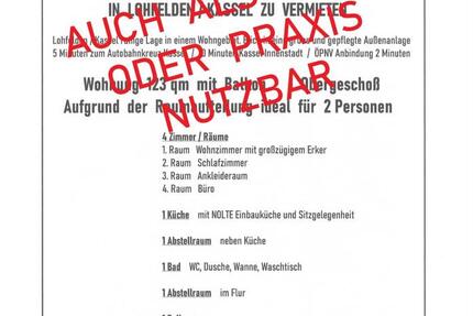 Wohnung Lohfelden - 4 Zimmer, 123 m&sup2;, 1.350&euro; | Angebot:26165612