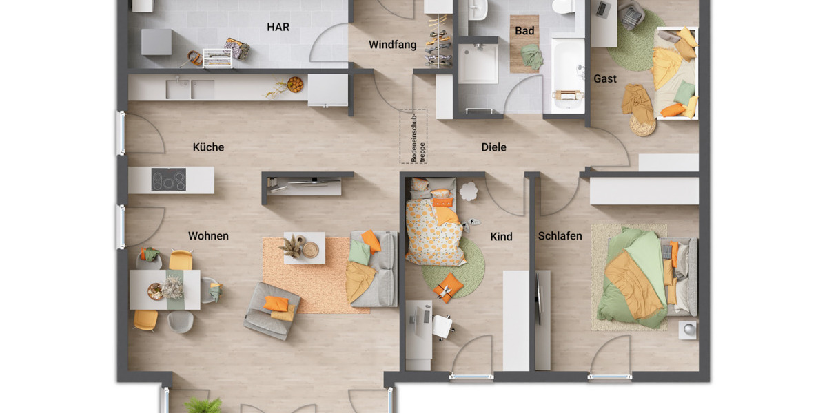 Bungalow Ahnatal Heckershausen - 5 Zimmer, 109 m&sup2;, 380.890&euro; | Angebot:25821413