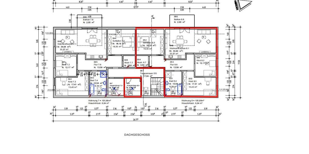 Dachgeschoßwohnung Wabern - 4 Zimmer, 105 m&sup2;, 990&euro; | Angebot:26357774