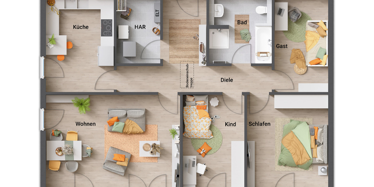 Bungalow Fuldatal Simmershausen - 5 Zimmer, 108 m&sup2;, 231.890&euro; | Angebot:25700406