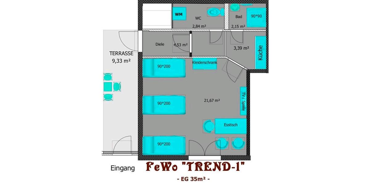 Erdgeschoßwohnung Hofgeismar - 2 Zimmer, 35 m&sup2;, 1.500&euro; | Angebot:24691005