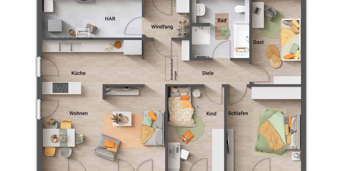 Bungalow Ahnatal Heckershausen - 5 Zimmer, 109 m&sup2;, 380.890&euro; | Angebot:25821413