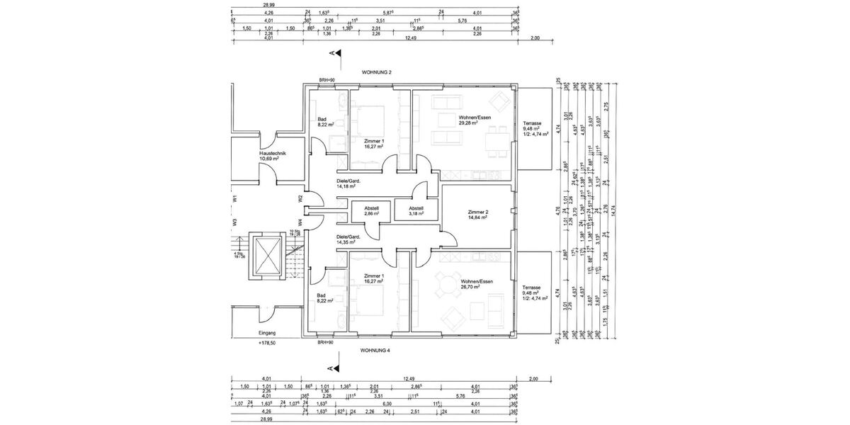Moderne 2-Zi-Wohnung KFW55 in barrierefreiem Neubauprojekt mit TerrasseBalkon + Abstellraum - Etagenwohnung Vellmar | Angebot:27317658