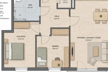 Wohnung Niestetal - 3 Zimmer, 60 m&sup2;, 270.000&euro; | Angebot:27285565