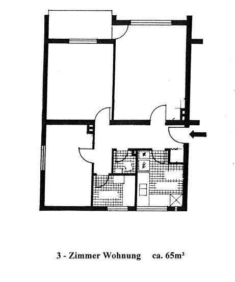 Etagenwohnung Kassel Süsterfeld/Helleböhn - 3 Zimmer, 63 m&sup2;, 490&euro; | Angebot:24991539