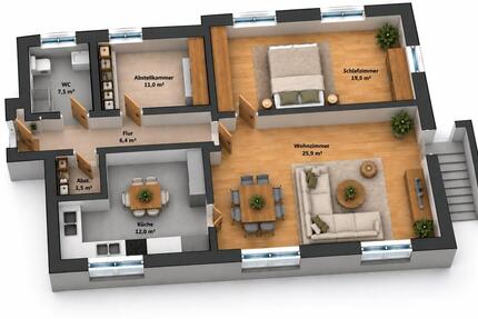 Wohnung Calden - 1 Zimmer, 90 m&sup2;, 650&euro; | Angebot:27588676