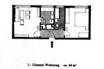 Etagenwohnung Kassel Niederzwehren - 2 Zimmer, 44 m&sup2;, 416&euro; | Angebot:26647522