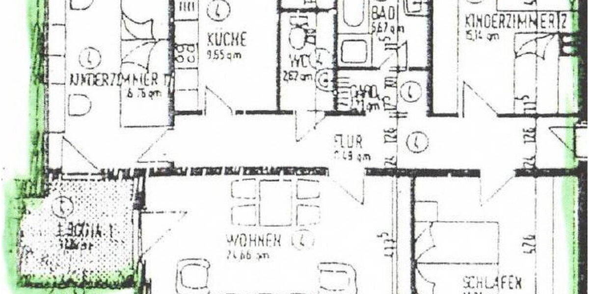 Etagenwohnung Kassel Harleshausen - 4 Zimmer, 113 m&sup2;, 1.250&euro; | Angebot:26483762