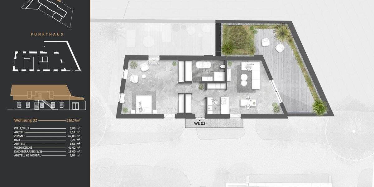 Etagenwohnung Kassel / West West - 2 Zimmer, 126 m&sup2;, 804.000&euro; | Angebot:25775509