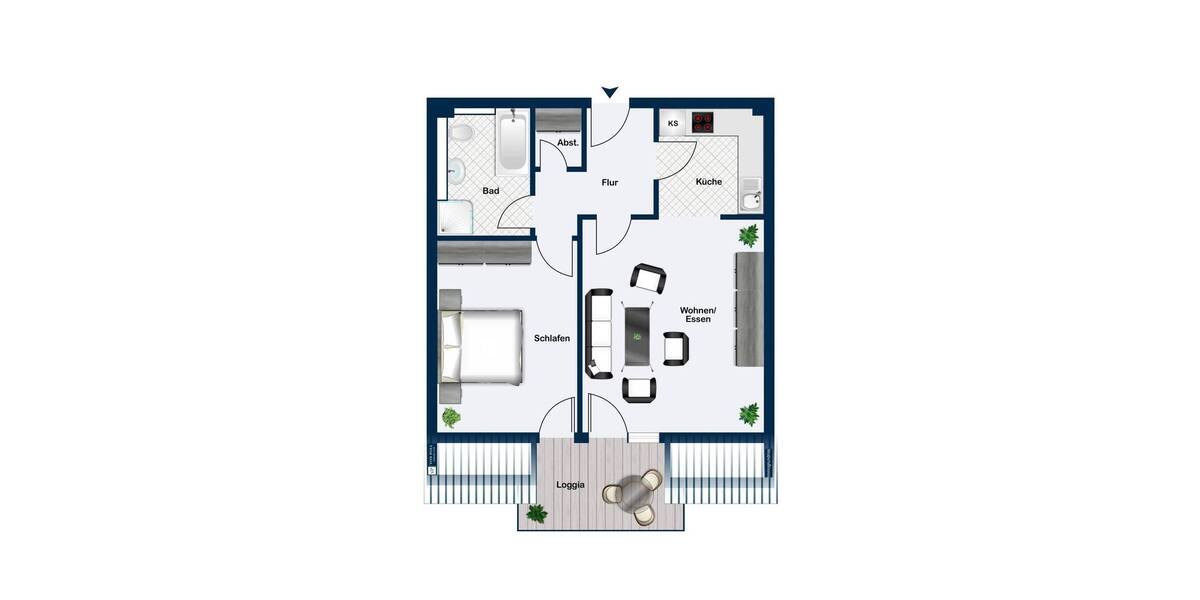 Etagenwohnung Kaufungen Niederkaufungen - 2 Zimmer, 55 m&sup2;, 169.000&euro; | Angebot:26834818