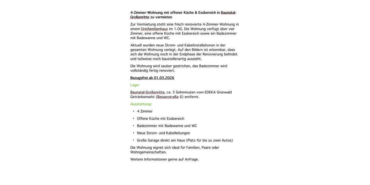 Etagenwohnung Kassel - 3.5 Zimmer, 80 m&sup2;, 830&euro; | Angebot:24806761