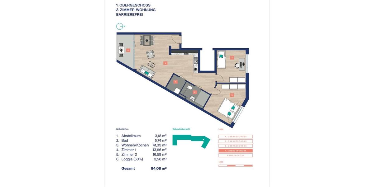 Etagenwohnung Kassel Südstadt - 3 Zimmer, 84 m&sup2;, 1.300&euro; | Angebot:24888590